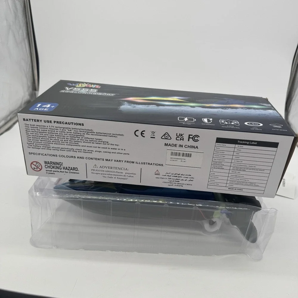 Wisairt‎ V555 RC Glowing Boat 2.4GHz Remote Control LED Waterproof Open Box New